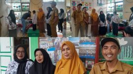 Suasana pengukuran seragam gratis bagi siswa baru TK Negeri Pembina Sungai Penuh, Senin (27/7/2026).