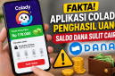 Ilustrasi aplikasi penghasil uang Colady dengan klaim saldo DANA. ( Foto AI)