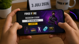 Ilustrasi pemain Free Fire menukarkan kode redeem untuk memperoleh hadiah gratis. ( Foto AI)