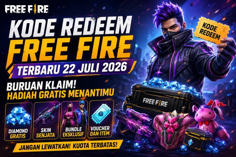 .Ilustrasi kode redeem Free Fire (FF) terbaru dengan berbagai hadiah gratis dari Garena.
