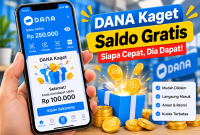 Ilustrasi fitur DANA Kaget yang memungkinkan pengguna berbagi saldo digital melalui tautan dengan sistem siapa cepat dia dapat. ( Foto AI)