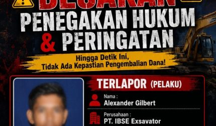 Jeky Mid Chendra mendesak Polda Jambi menuntaskan laporan dugaan penipuan alat berat.