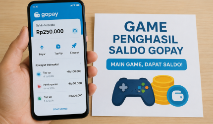 Ilustrasi game penghasil saldo GoPay di smartphone.