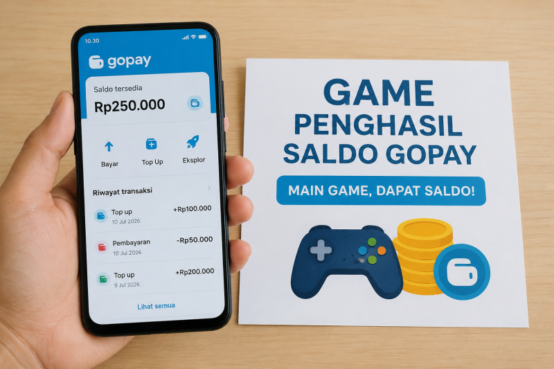 Ilustrasi game penghasil saldo GoPay. 
