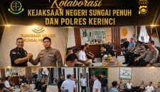 Kapolres Kerinci bersama Kajari Kerinci saat memperkuat sinergi penegakan hukum di Kantor Kejaksaan Negeri Kerinci. ( Foto Polres Kerinci)