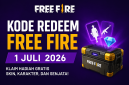 Ilustrasi kode redeem Free Fire yang dapat diklaim pemain untuk memperoleh hadiah gratis berupa skin, bundle, dan item eksklusif pada 1 Juli 2026.
