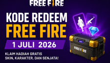 Ilustrasi kode redeem Free Fire yang dapat diklaim pemain untuk memperoleh hadiah gratis berupa skin, bundle, dan item eksklusif pada 1 Juli 2026.