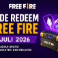 Ilustrasi kode redeem Free Fire yang dapat diklaim pemain untuk memperoleh hadiah gratis berupa skin, bundle, dan item eksklusif pada 1 Juli 2026.