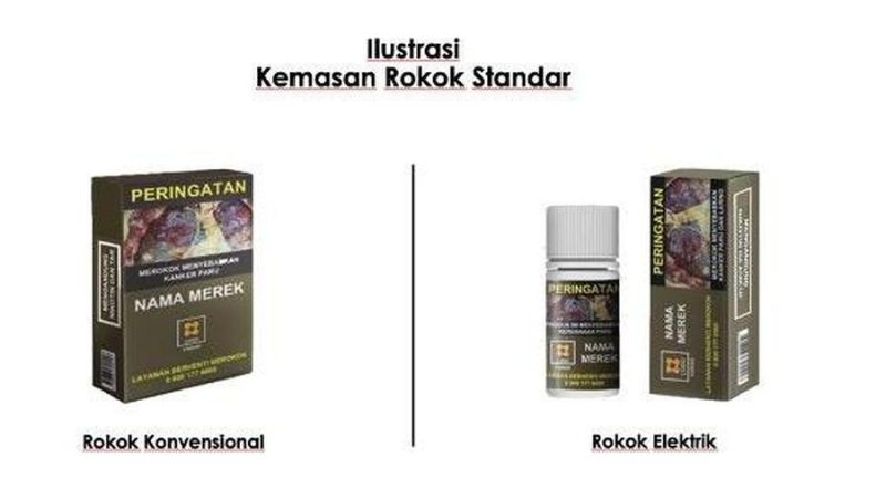 Foto: Ilustrasi Kemasan Rokok Standar. (Dok. Kementerian Kesehatan)