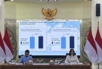 Menteri Pariwisata Widiyanti Putri Wardhana (kanan) bersama jajaran saat konferensi pers memaparkan pertumbuhan kunjungan wisatawan mancanegara di Jakarta, 2026.(Foto : Muhammad Lugas Pribady/detikcom)