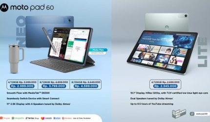 Moto Pad 60 Series terbaru dari Motorola dengan tiga varian tablet di Indonesia.