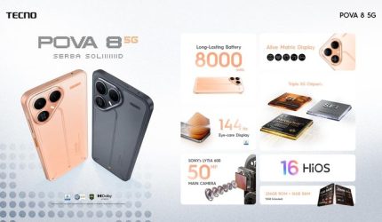 Tecno Pova 8 5G dengan desain futuristik dan baterai 8000mAh di Indonesia