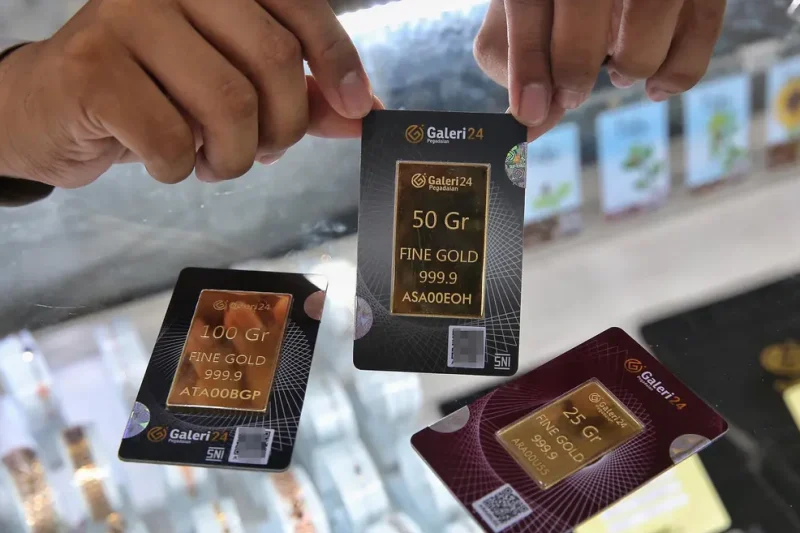 Harga emas Antam di Pegadaian mencapai Rp2,782 juta per gram pada Senin (24/8/2026).(Foto : Liputan6.com/Angga Yuniar)