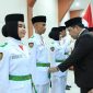Ketua DPRD Kota Sungai Penuh Hutri Randa menghadiri pengukuhan Paskibraka Kota Sungai Penuh Tahun 2026 di Gedung Nasional, Sabtu (15/8/2026).