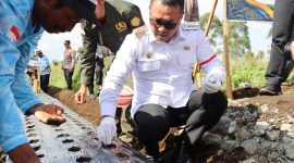 Wako Alfin saat mengikuti penanaman bawang putih serentak di Kayu Aro.