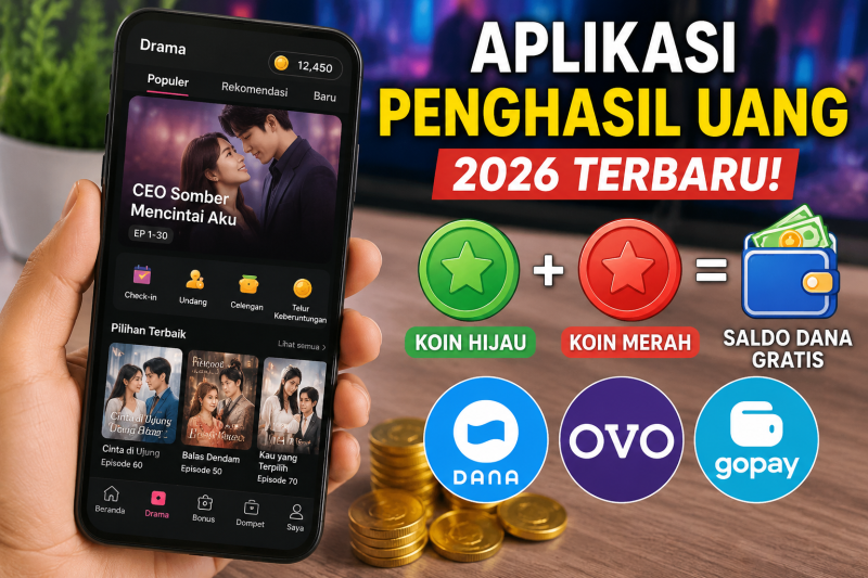 Ilustrasi aplikasi penghasil uang dari menonton drama.