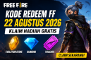 Ilustrasi kode redeem Free Fire 22 Agustus 2026 dengan hadiah Evolution Stone, Diamond, dan voucher gratis.9 Foto AI)