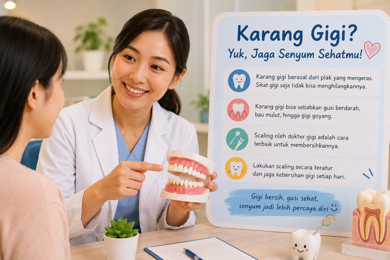 Dokter gigi menjelaskan cara menjaga gigi dan gusi dari karang gigi.
