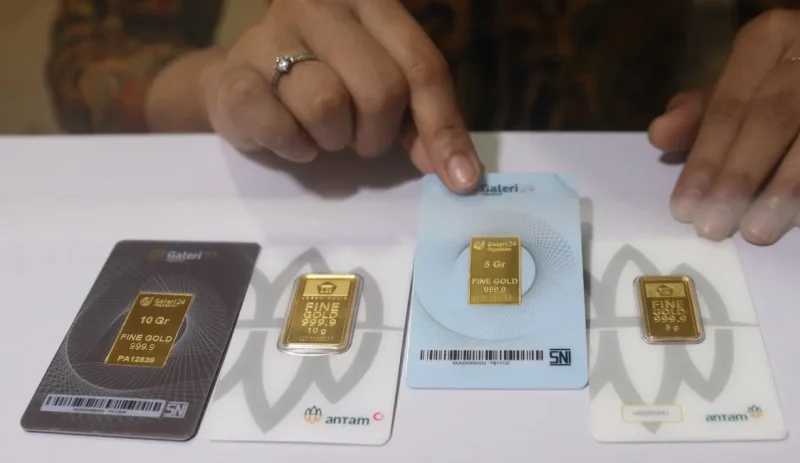 Harga emas Antam mengalami penurunan pada perdagangan Rabu (9/9/2026).(Foto : Liputan6.com/Angga Yuniar)