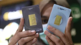 Harga emas Antam menguat Rp4.000 menjadi Rp2.604.000 per gram pada Sabtu, 12 September 2026.(Foto : Liputan6.com/Angga Yuniar)
