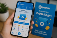 Ilustrasi pengguna membuka fitur DANA Kaget melalui aplikasi dompet digital DANA. ( Foto AI)