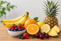 Aneka buah segar untuk membantu menjaga kadar asam urat.