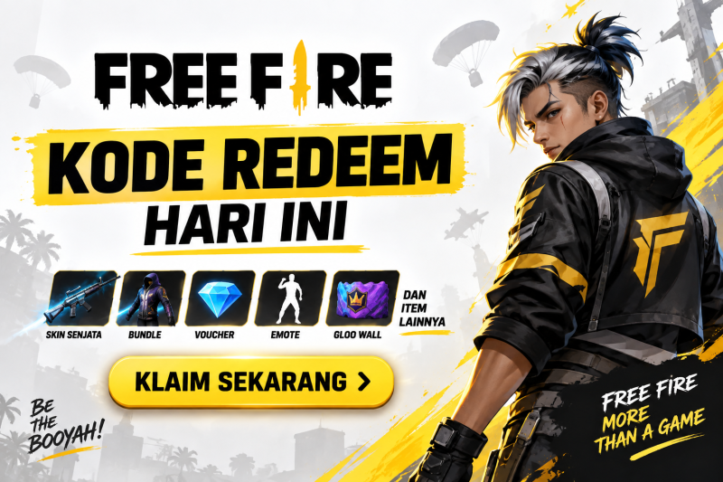 Kode redeem FF hari ini, klaim hadiah gratis dari Garena.