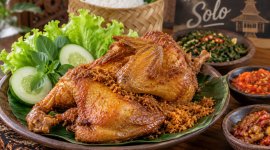 Ayam goreng khas Solo dengan daging empuk dan bumbu meresap.