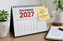 Ilustrasi kalender 2027 dengan jadwal libur nasional dan cuti bersama.