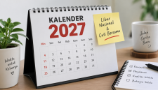 Ilustrasi kalender 2027 dengan jadwal libur nasional dan cuti bersama.