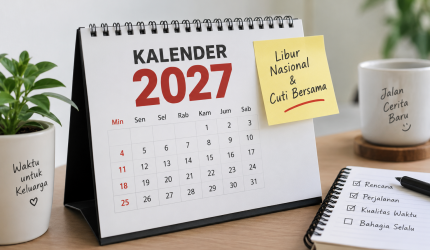 Kalender 2027 dengan jadwal libur nasional dan cuti bersama.