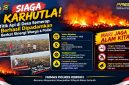 Petugas Polres Kerinci bersama warga memadamkan karhutla di Desa Semerap.
