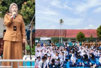 Kunjungan Tim Penggerak PKK Kota Sungai Penuh ke SMPN 8 Sungai Penuh dalam kegiatan Program 3S.