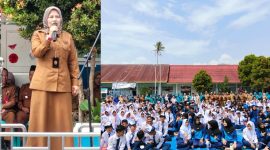 Kunjungan Tim Penggerak PKK Kota Sungai Penuh ke SMPN 8 Sungai Penuh dalam kegiatan Program 3S.