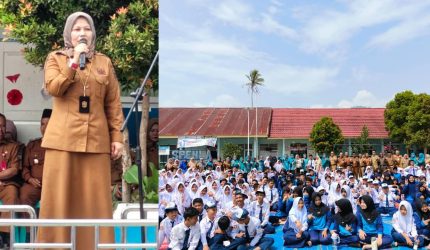 Tim Penggerak PKK Kota Sungai Penuh mengunjungi SMPN 8 dalam Program 3S.