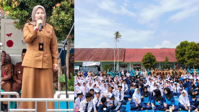 Kunjungan Tim Penggerak PKK Kota Sungai Penuh ke SMPN 8 Sungai Penuh dalam kegiatan Program 3S.