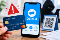 Ilustrasi dugaan penyalahgunaan kartu kredit melalui transaksi QR pada aplikasi DANA.