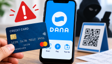 Ilustrasi dugaan penyalahgunaan kartu kredit melalui transaksi QR pada aplikasi DANA.