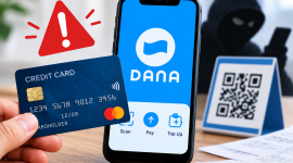 Ilustrasi dugaan penyalahgunaan kartu kredit melalui transaksi QR pada aplikasi DANA.