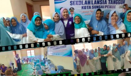Sri Kartini Alfin menghadiri Sekolah Lansia Tangguh di Sungai Penuh.