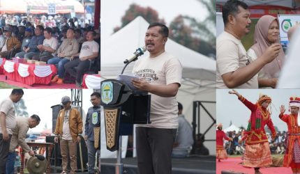 Bupati Kerinci Monadi membuka Festival Kopi Kerinci Tanah Surga 2026 di Kayu Aro.