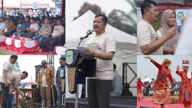 Bupati Kerinci Monadi membuka Festival Kopi Kerinci Tanah Surga 2026 di Lapangan M10 Kayu Aro, Kabupaten Kerinci, Sabtu (19/9/2026).