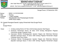 Pemkot Sungai Penuh menyiapkan perpanjangan kontrak PPPK Paruh Waktu 2026.