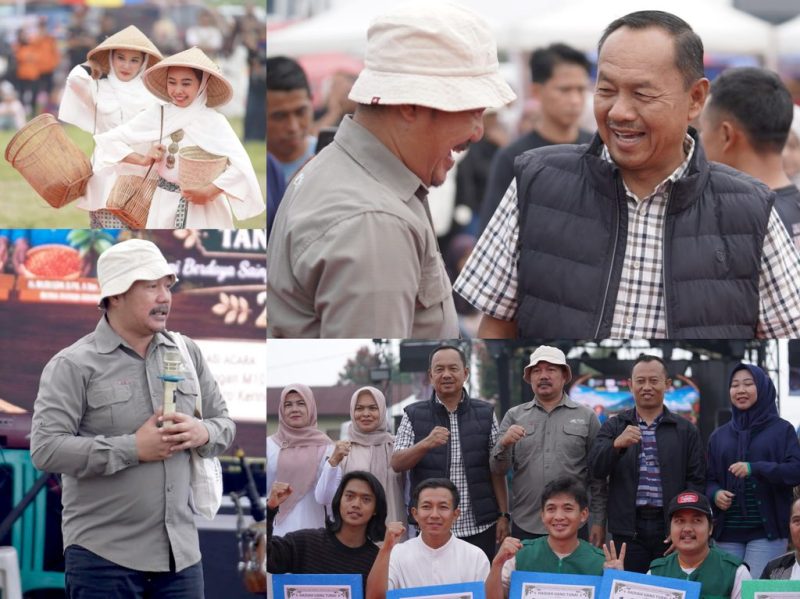 Bupati Kerinci Monadi saat menutup Festival Kopi Kerinci Tanah Surga 2026 di M10, Lindung Jaya, Kecamatan Kayu Aro, Minggu (20/9/2026).