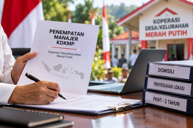 Ilustrasi penempatan manajer KDKMP yang akan disesuaikan dengan domisili.