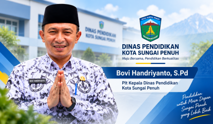 Bovi Handriyanto, Plt Kepala Dinas Pendidikan Kota Sungai Penuh, menjelaskan penataan lima kepala SMPN.