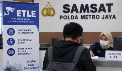 Layanan ETLE di Samsat Polda Metro Jaya.