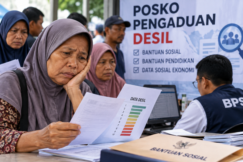 Warga mengadukan ketidaksesuaian data desil yang berdampak pada bantuan sosial.  foto: Ilustrasi AI / ChatGPT  