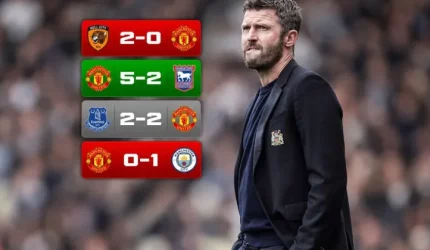 Manchester United kalah 0-1 dari Manchester City dalam Derby Manchester.