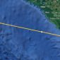Jarak Pulau Enggano dengan titik terakhir kapal jurnalis hilang (Dok Google Earth)
